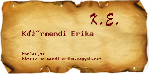 Körmendi Erika névjegykártya